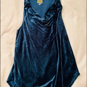 C&C blue crushed velvet top